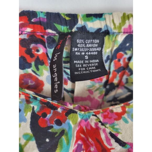 Fire Los Angelas Mini Dress S Womens Multicolor Floral Sleeveless Ruffled Midi - Picture 5 of 9